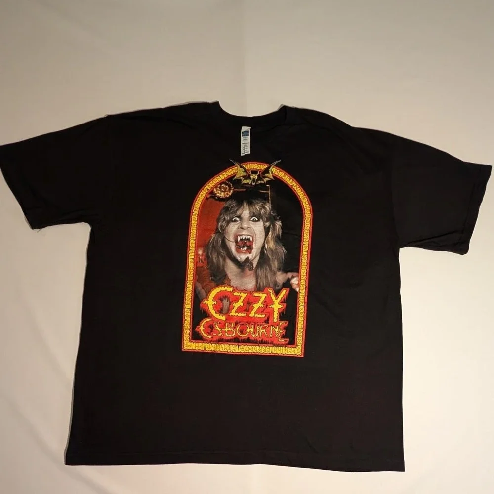 Ozzy Osbourne Vampire Graphic Tee Black 2XL Heavy Metal Rock Band Shirt